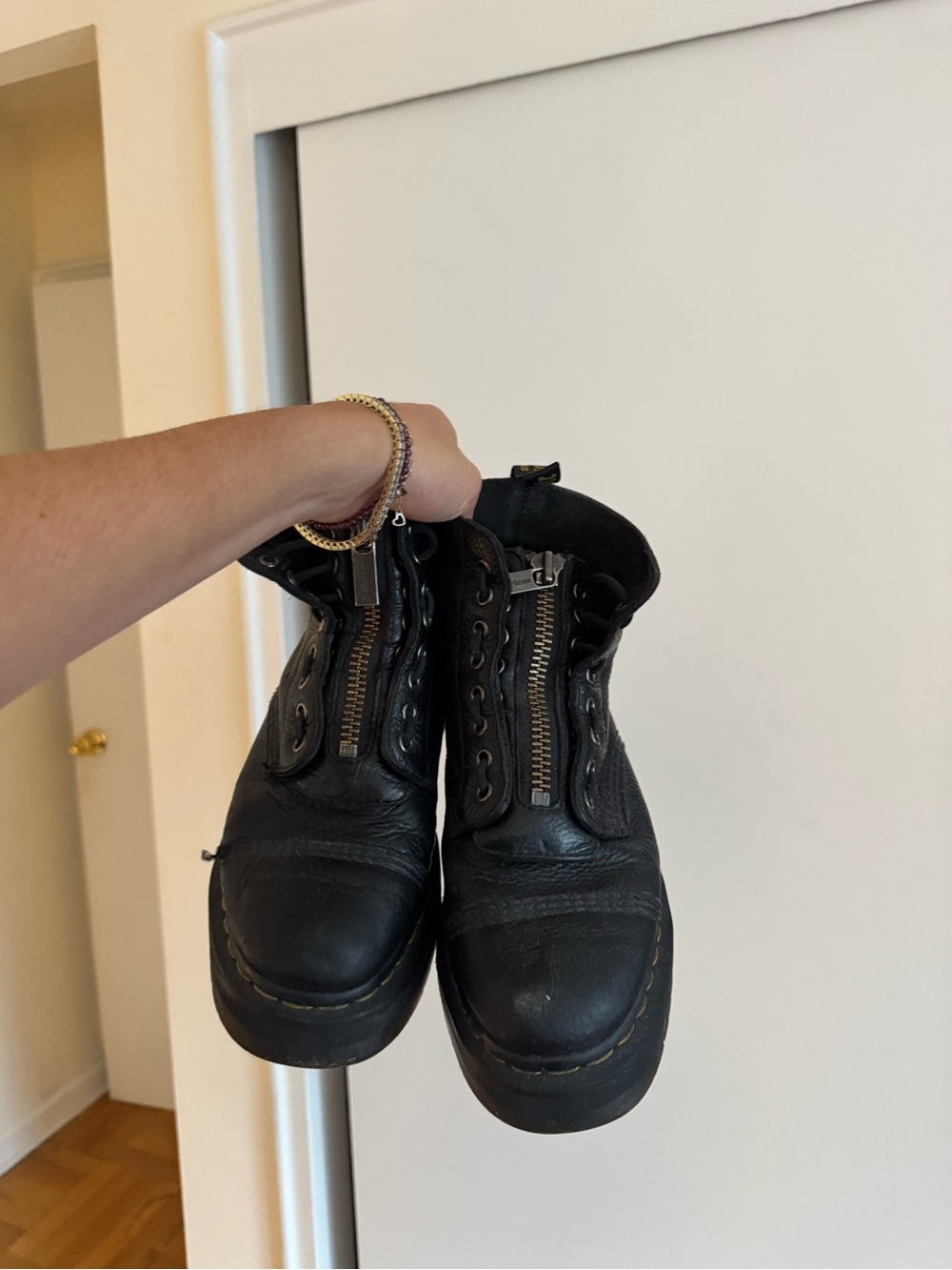 Dr. Martens Black Leather Platform Zip - Sinclair - Picture 4 of 9